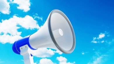 Das ist ein Foto eine Megaphons. Mega! Noch eine Ausschreibung :)