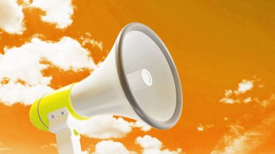 Mega! Noch eine Ausschreibung :)
Das ist ein Foto eine Megaphons.