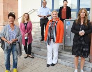 Ulrike Rüffel (Stadt Wörth), Melanie Löhle (VG Kandel), Landrat Dr. Fritz Brechtel, Denise Hartmann-Mohr (Stadt Germersheim), Lisa-Marie Trog (Landkreis Germersheim), Annette Cölln (in Vertretung für Jutta Bauer, VG Jockgrim).