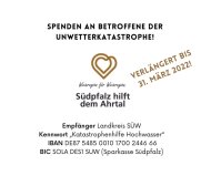Nur noch bis 31. März 2022 möglich: Spenden im Rahmen der Spendenaktion „Weinregion für Weinregion – Südpfalz hilft dem Ahrtal“.  (Quelle: Landkreis SÜW)