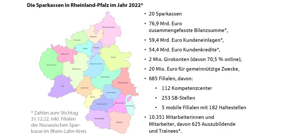 Die Sparkassen in Rheinland-Pfalz im Jahr 2022*