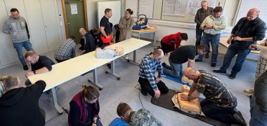 das Foto (Kreis GER / Betzel) zeigt eine Aufnahme der letzten Schulung im Führungs- und Lagezentrum in Bellheim.