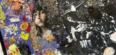 „Kinder.Recht & Schön?!“ Ein Kunstwerk, das von Kinderhand im Rahmen dieses Kunst- und Kooperationsprojektes angefertigt wurde.
