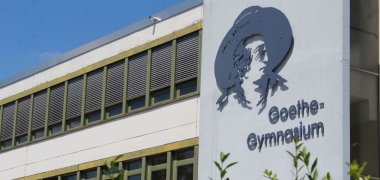 Die meisten Anmeldungen hat erneut das Goethe Gymnasium in Germersheim. das foto zeigt das gebäude des Goethe Gymnasium in Germersheim.