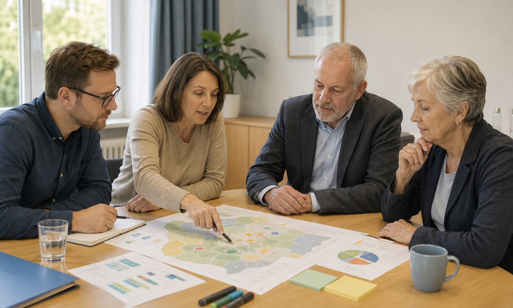das foto zeigt eine Sitzung zur Pflegestrukturplanung
