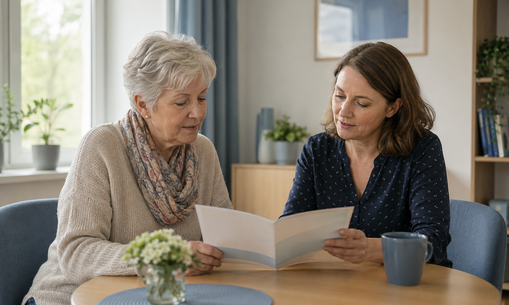 das bild zeigt zwei frauen in einem unserer Pflegestützpunkte