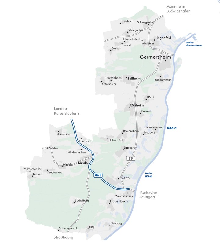Städte und Verbandsgemeinden Kreis Germersheim