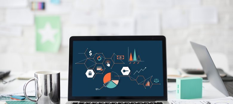 Online-Dienste Foto eines fiktiven Notebooks mit Online-Dienste Online-Diensten